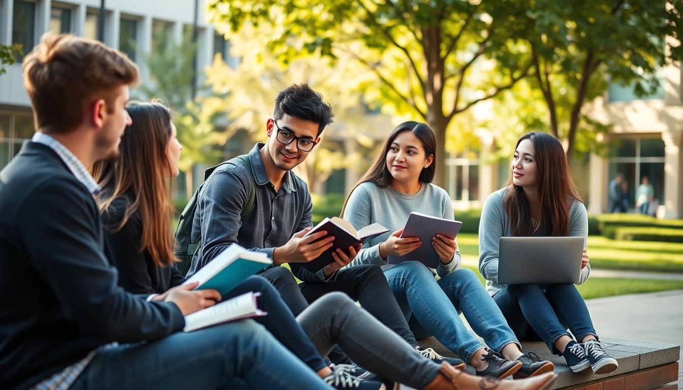 Students collaborating in study space