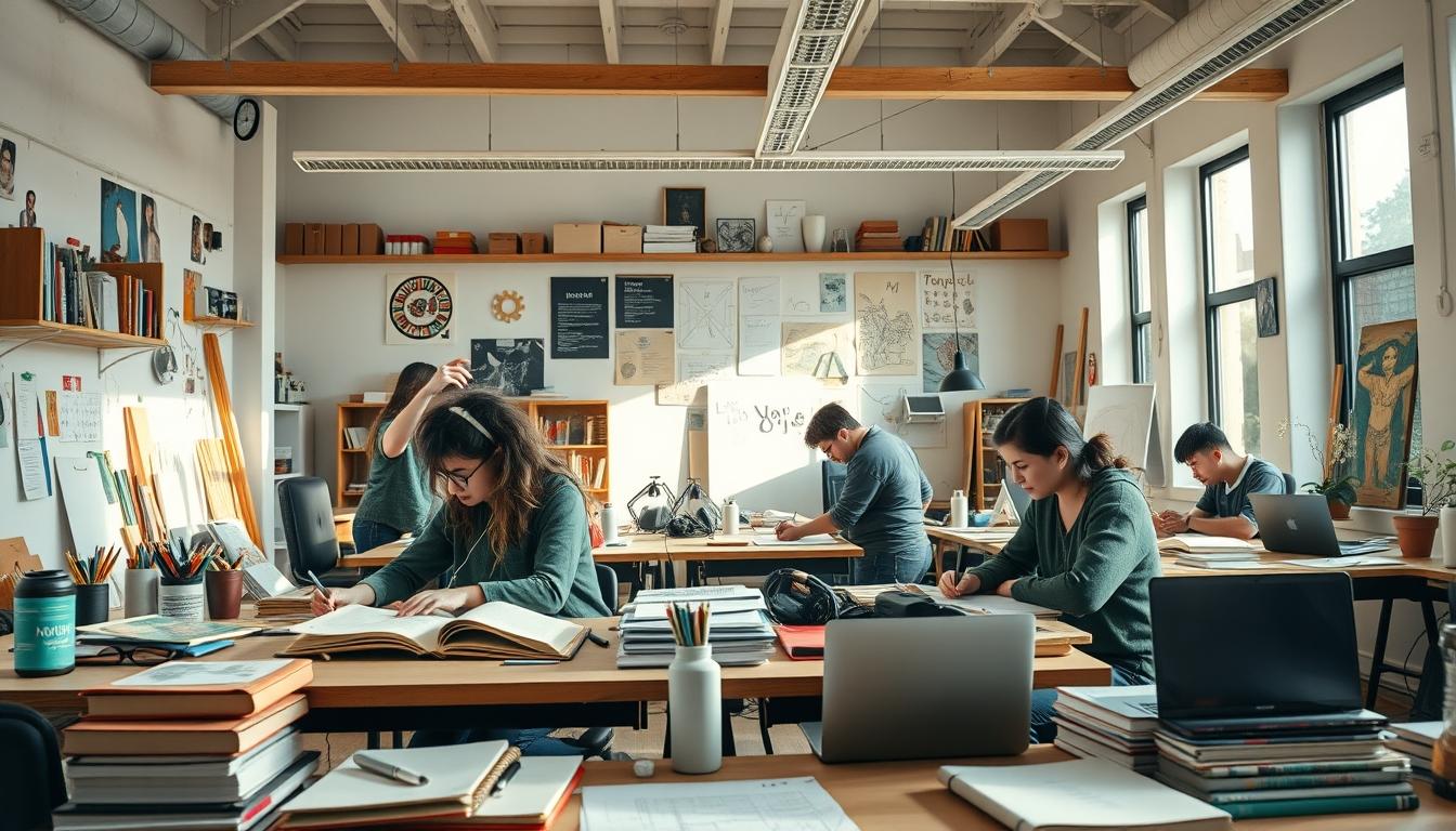 Students working in research laboratory